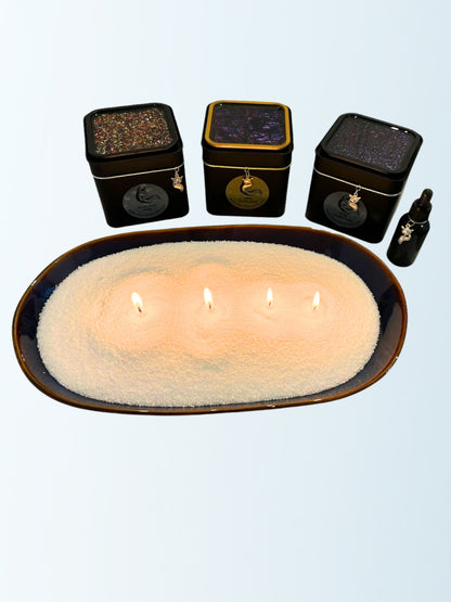 Gift Boxed Candle Sand with Wicks, Matches and Fragrance Dropper