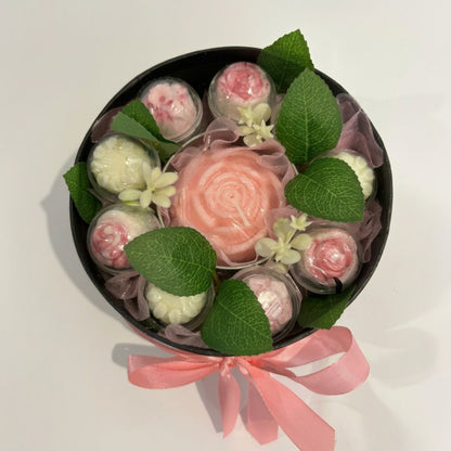 Floral Candle and Wax Melt Gift Box - 100% Vegan Hand poured soy wax
